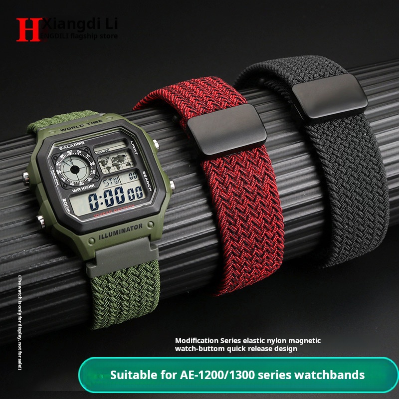 Nato Strap Nylon - Elastic nylon Watchband For Casio A158