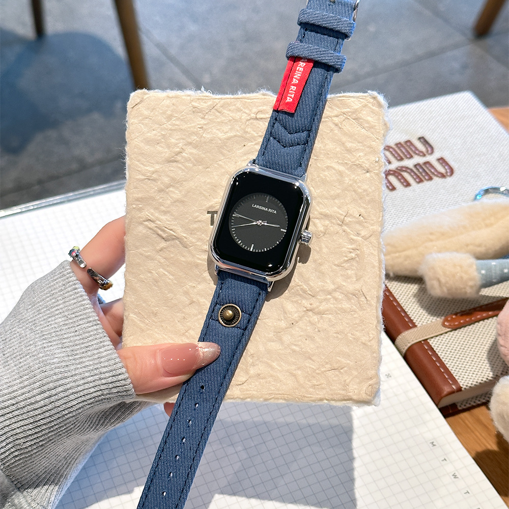 New Stylish Square Watch With  - огляд і ціна Canvas Strap Watch