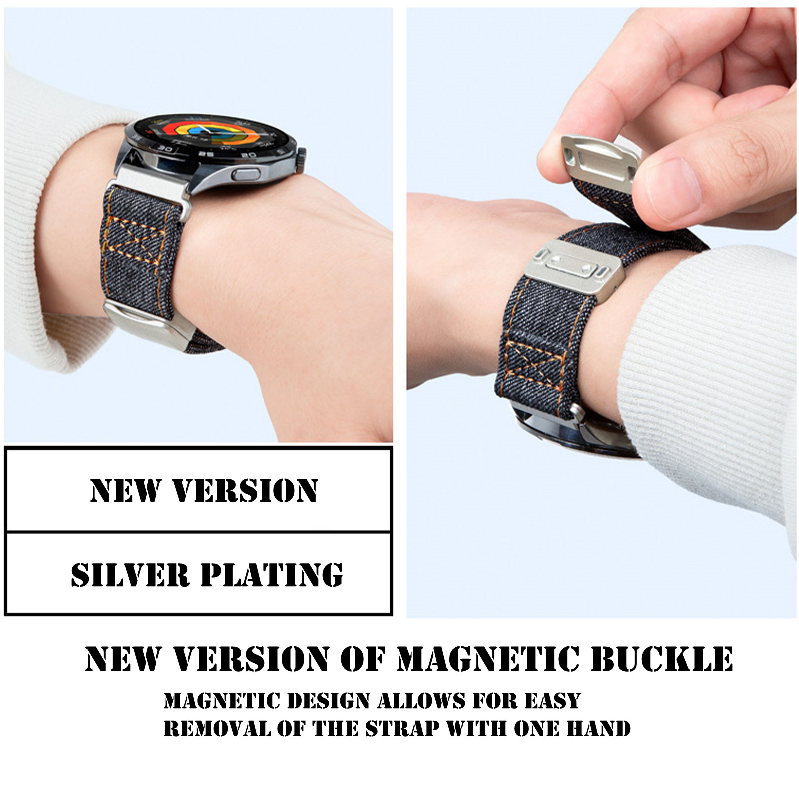 Magnetic Bands for Amazfit Fal - огляд і ціна Canvas Strap Watch