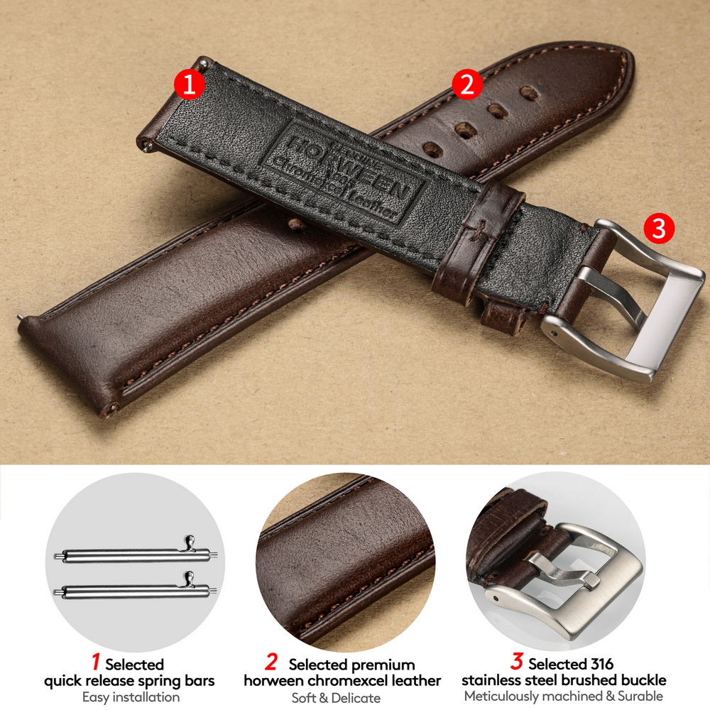 Hemsut Watch Bands Genuine Lea - огляд і ціна Leather Strap Quick Release