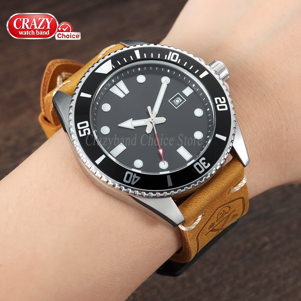 Handmade Cowhide Watch Band 20 - огляд і ціна Suede Strap Watch
