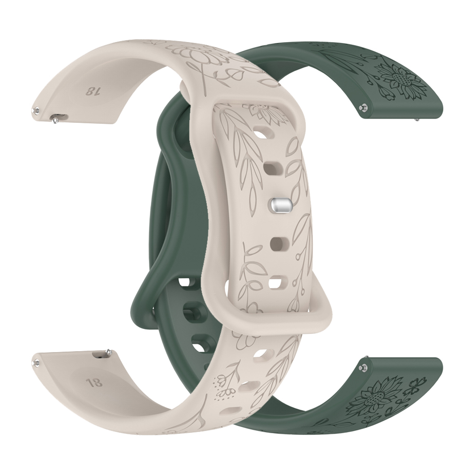 20 22mm 3D Flowers Silicone St - огляд і ціна Silicone Watch Band 22Mm