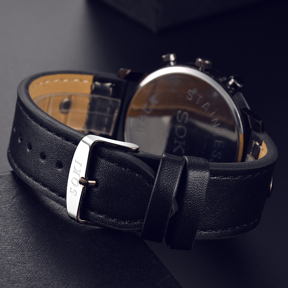 Sleek Men’s Watch Chic Brown L - огляд і ціна Leather Watch Band Men