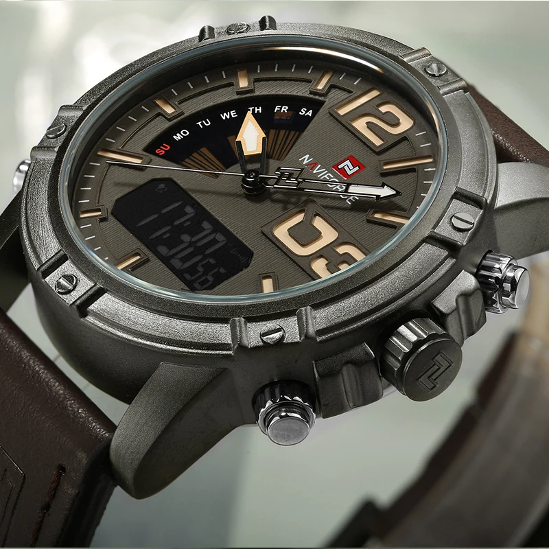 NAVIFORCE Top Brand Men Watch  - огляд і ціна Leather Watch Band Men