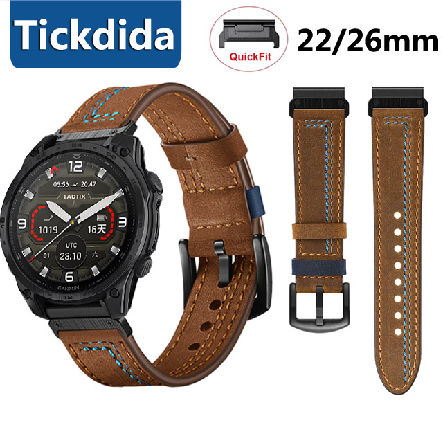22mm 26mm Genuine Leather Stra - огляд і ціна Leather Strap Quick Release