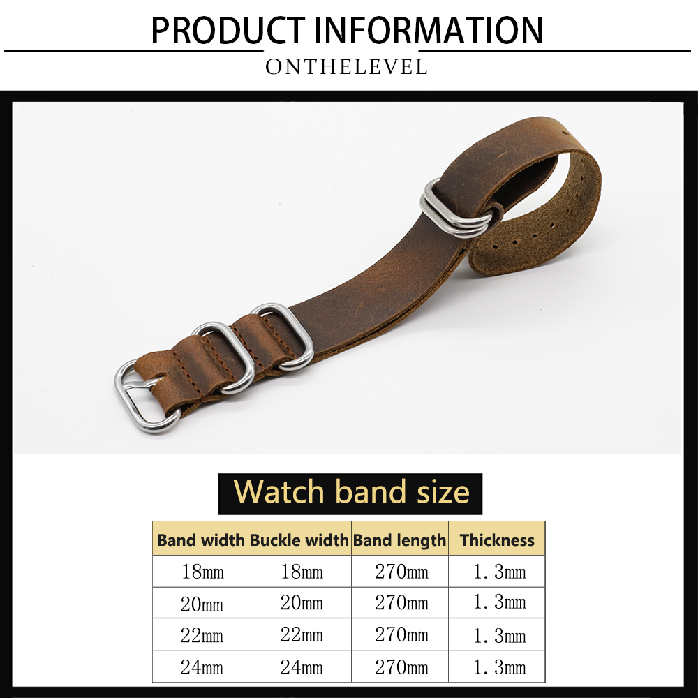 Genuine Leather Watch Band 18m - огляд і ціна Nato Strap Nylon