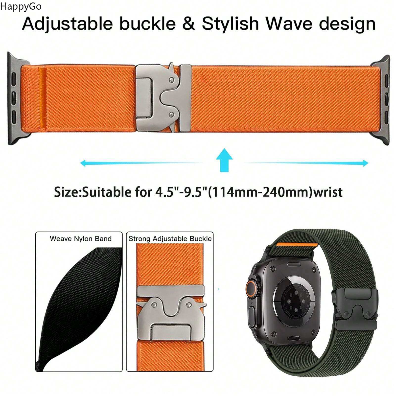 Wide Stretchy Nylon Wrist Stra - огляд і ціна Parachute Strap Elastic