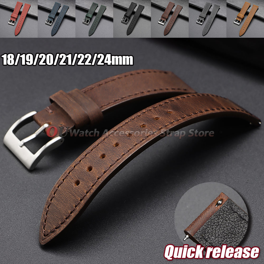 18mm 19mm 20mm 21mm 22mm 24mm  - огляд і ціна Leather Strap Quick Release